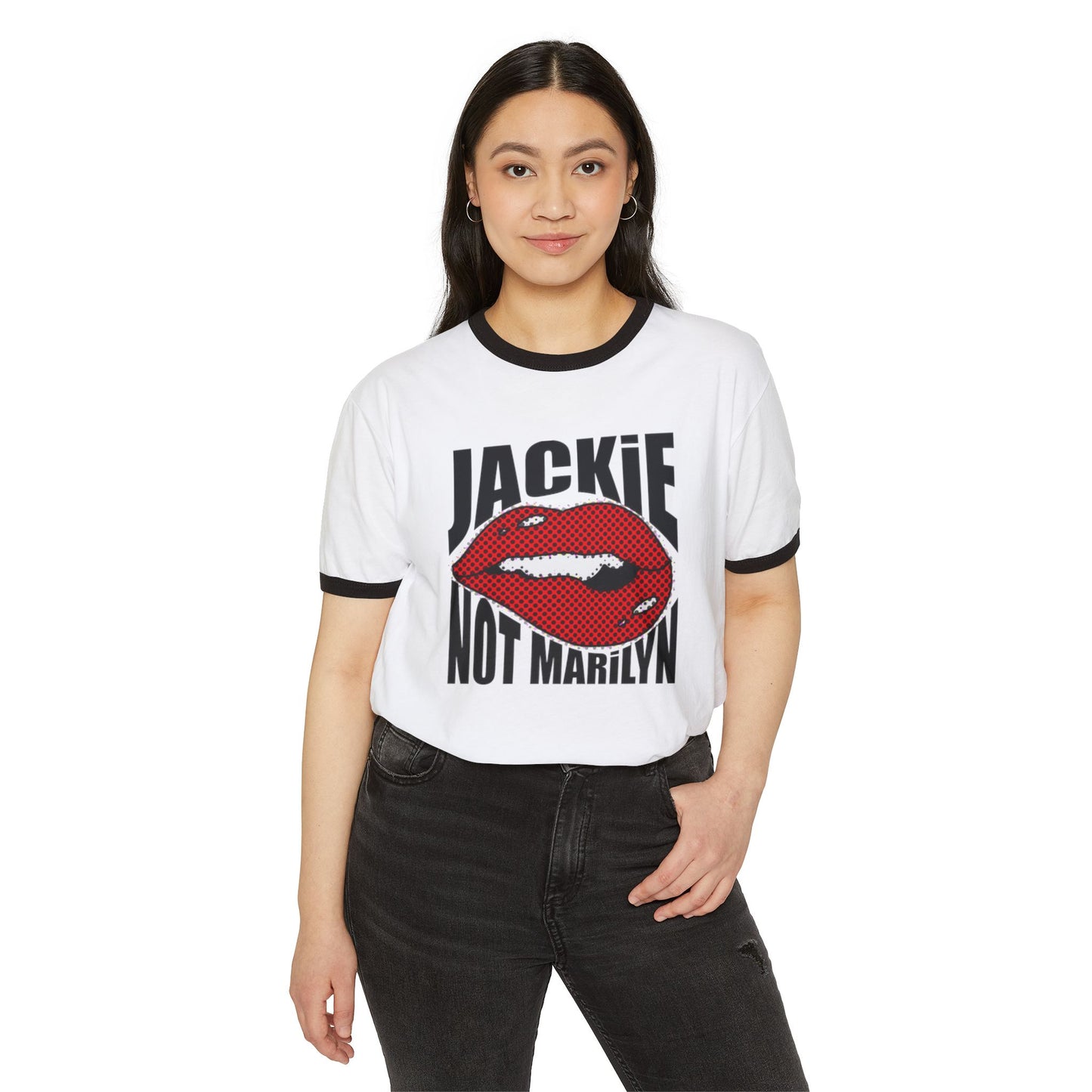 Jackie Not Marilyn Graphic Ringer Tee